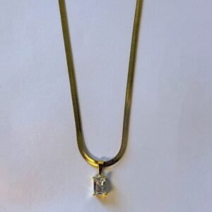 gold square pendant necklace