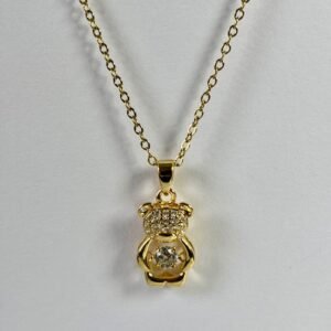 gold teddy pendant necklace