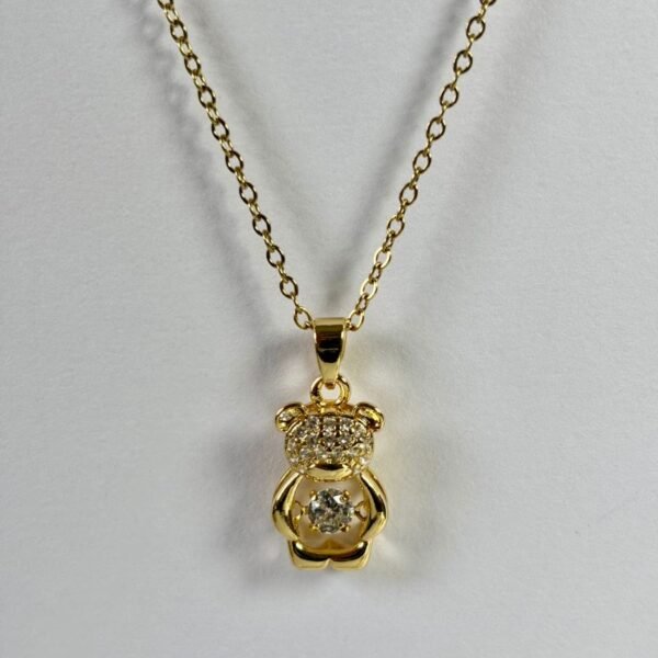 gold teddy pendant necklace