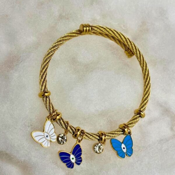 evil eye butterfly charm bracelet