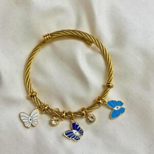 evil eye butterfly charm bracelet