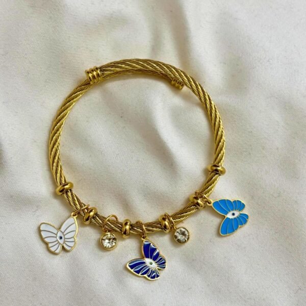 evil eye butterfly charm bracelet