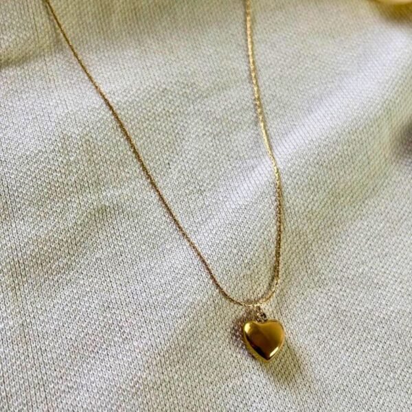 noir enamel heart pendant necklace