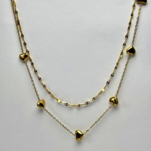 luxe layered heart chain necklace