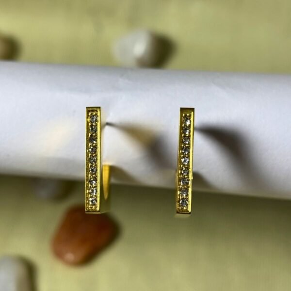 crystal geometric hoop earrings