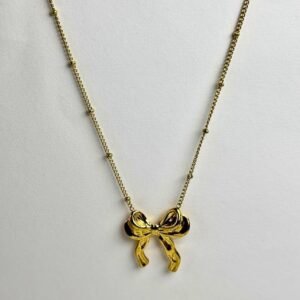golden bow knot necklace