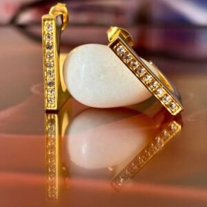 crystal geometric hoop earrings