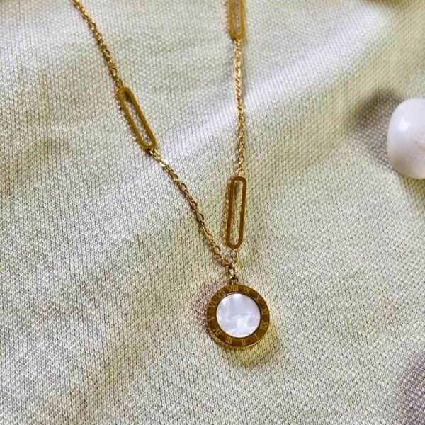 black enamel pendant necklace