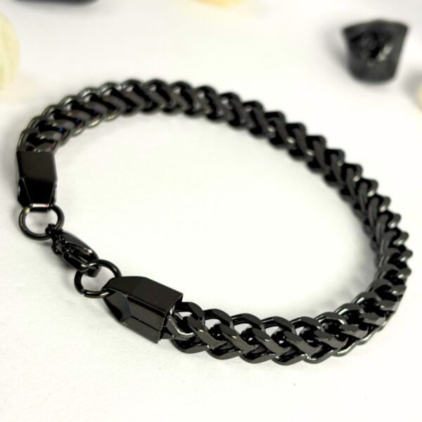 bold black cuban link bracelet
