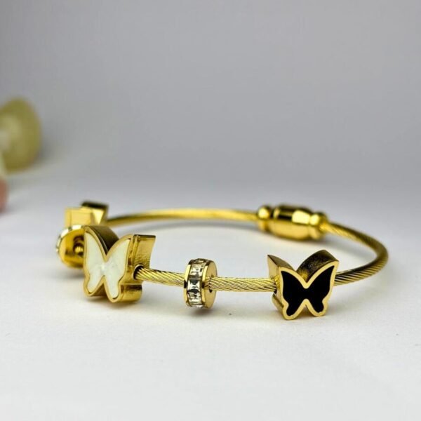 Elegant Butterfly Charm Thin Bracelet - Image 2