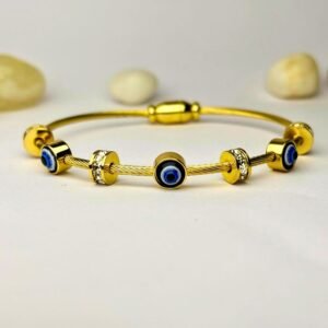 Evil Eye Charm Thin Bracelet