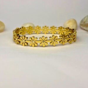 Golden Floral Charm Bracelet