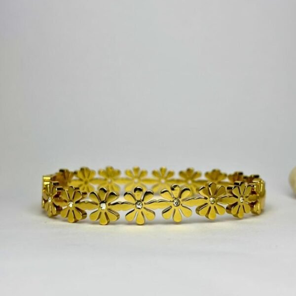 Golden Floral Charm Bracelet - Image 3