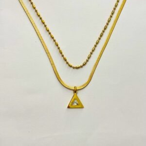 Triangle Diamond Pendant Necklace