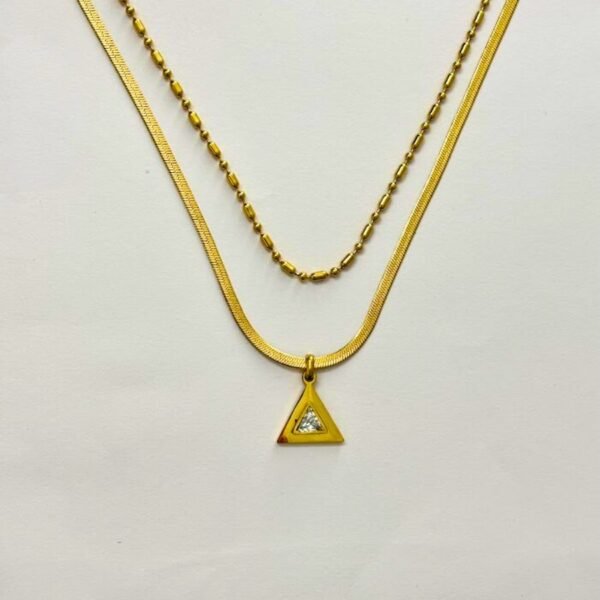 Triangle Diamond Pendant Necklace