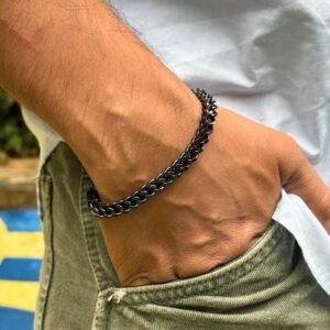Bold Black Cuban Link Bracelet