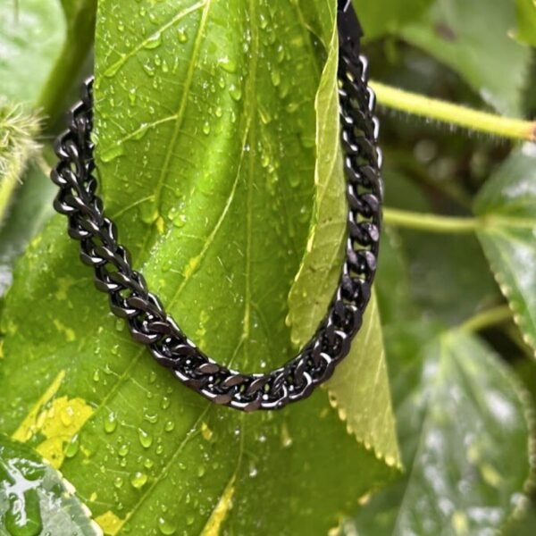 Bold Black Cuban Link Bracelet - Image 2