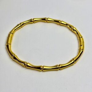 bamboo inspired gold plated bangle