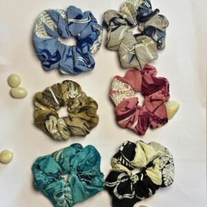 Ethnic Thread Work Scrunchies