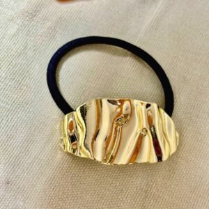Textured Wave Gold Hair Tie