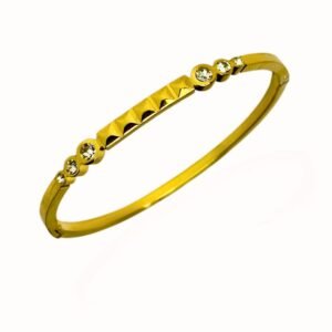 Golden Crystal-Studded Thin Bracelet