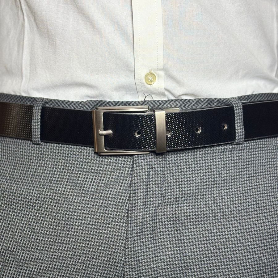 Men’s Textured Reversible Leather Belt | Dual-Tone Black & Brown Belt - Image 5