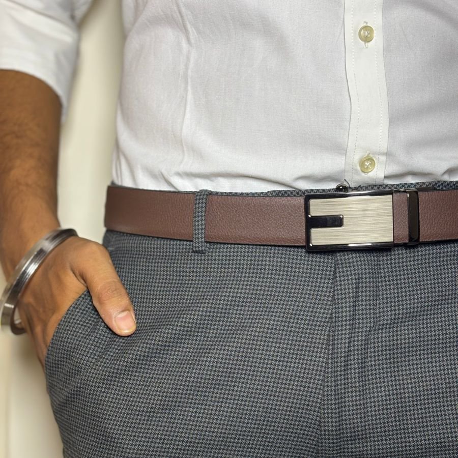 Men’s Reversible Auto-Lock Leather Belt - Image 2