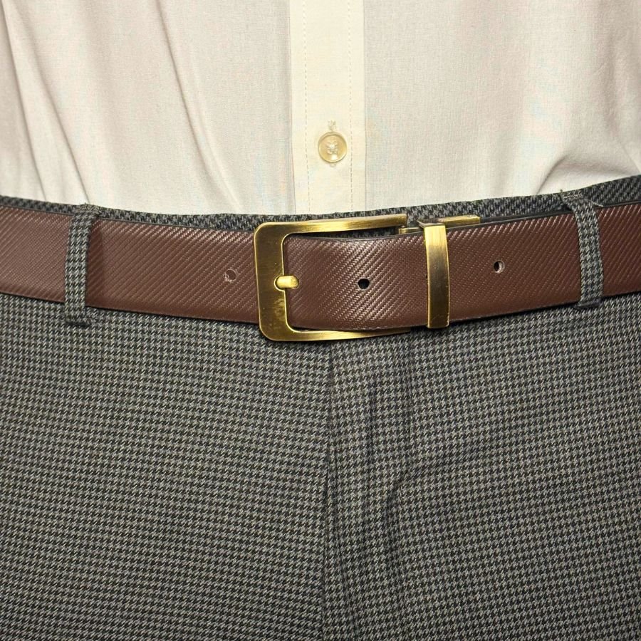 Men’s Classic Reversible Leather Belt | Brown & Black Formal Belt - Image 4