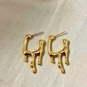 Golden Drizzle Statement Earrings