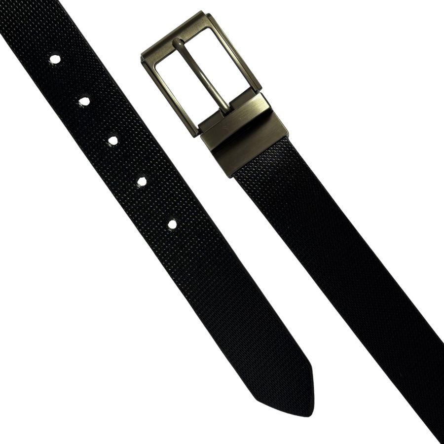 Men’s Textured Reversible Leather Belt | Dual-Tone Black & Brown Belt - Image 3