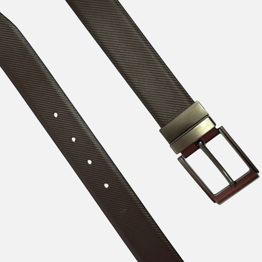 Men’s Classic Reversible Leather Belt | Brown & Black Formal Belt - Image 3