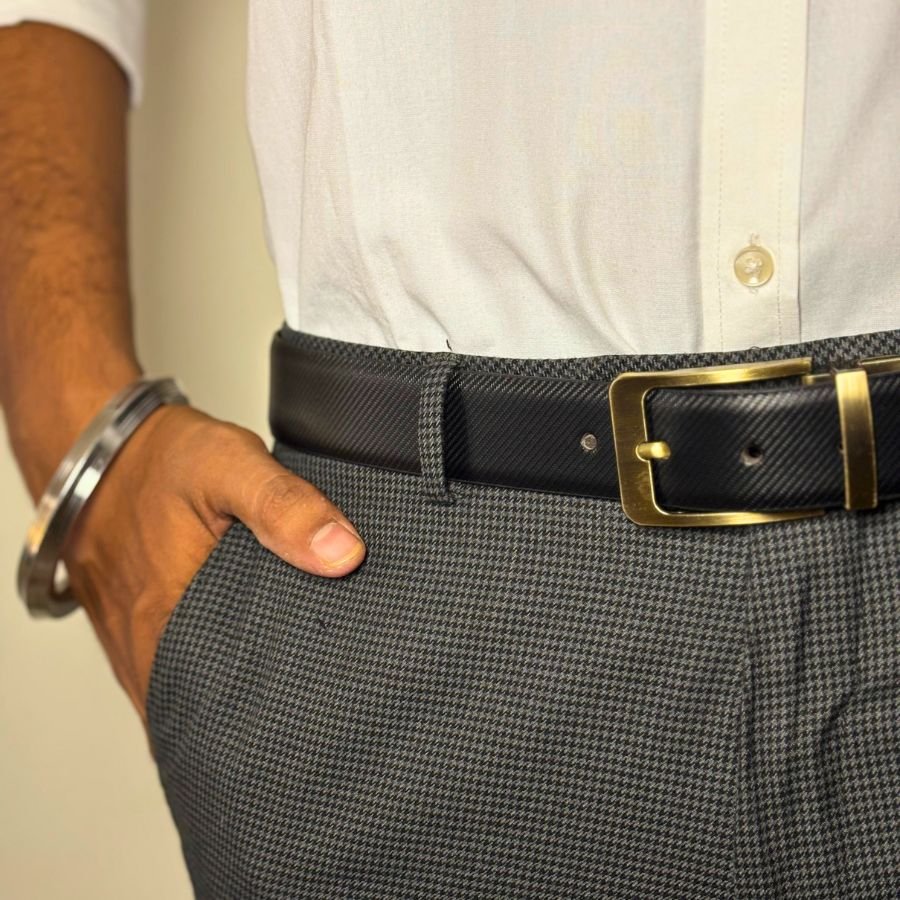 Men’s Classic Reversible Leather Belt | Brown & Black Formal Belt - Image 6
