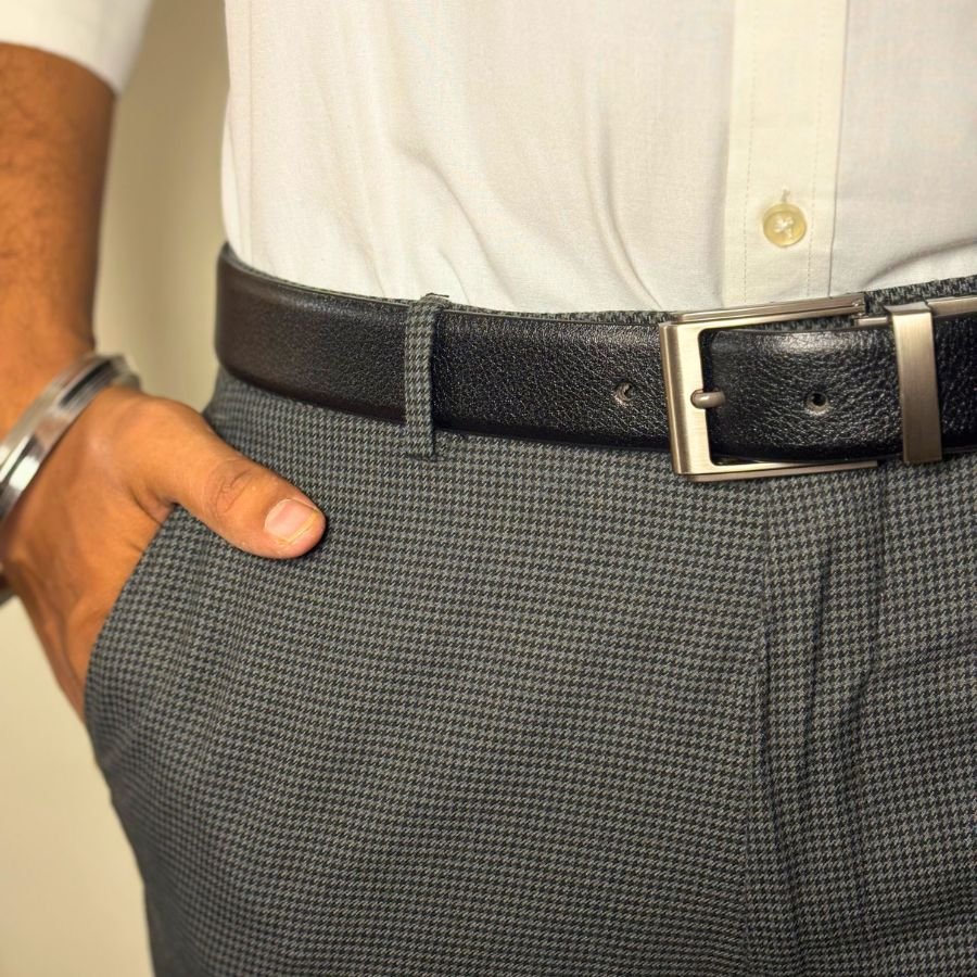 Men’s Casual Reversible Leather Belt | Brown & Black Formal Belt - Image 2