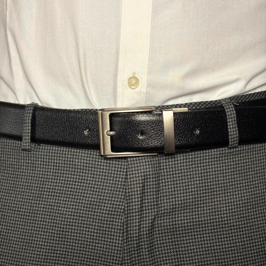 Men’s Casual Reversible Leather Belt | Brown & Black Formal Belt - Image 4